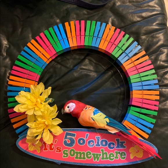 “It’s five o’clock somewhere “ clothespin wreath. - Picture 1 of 1